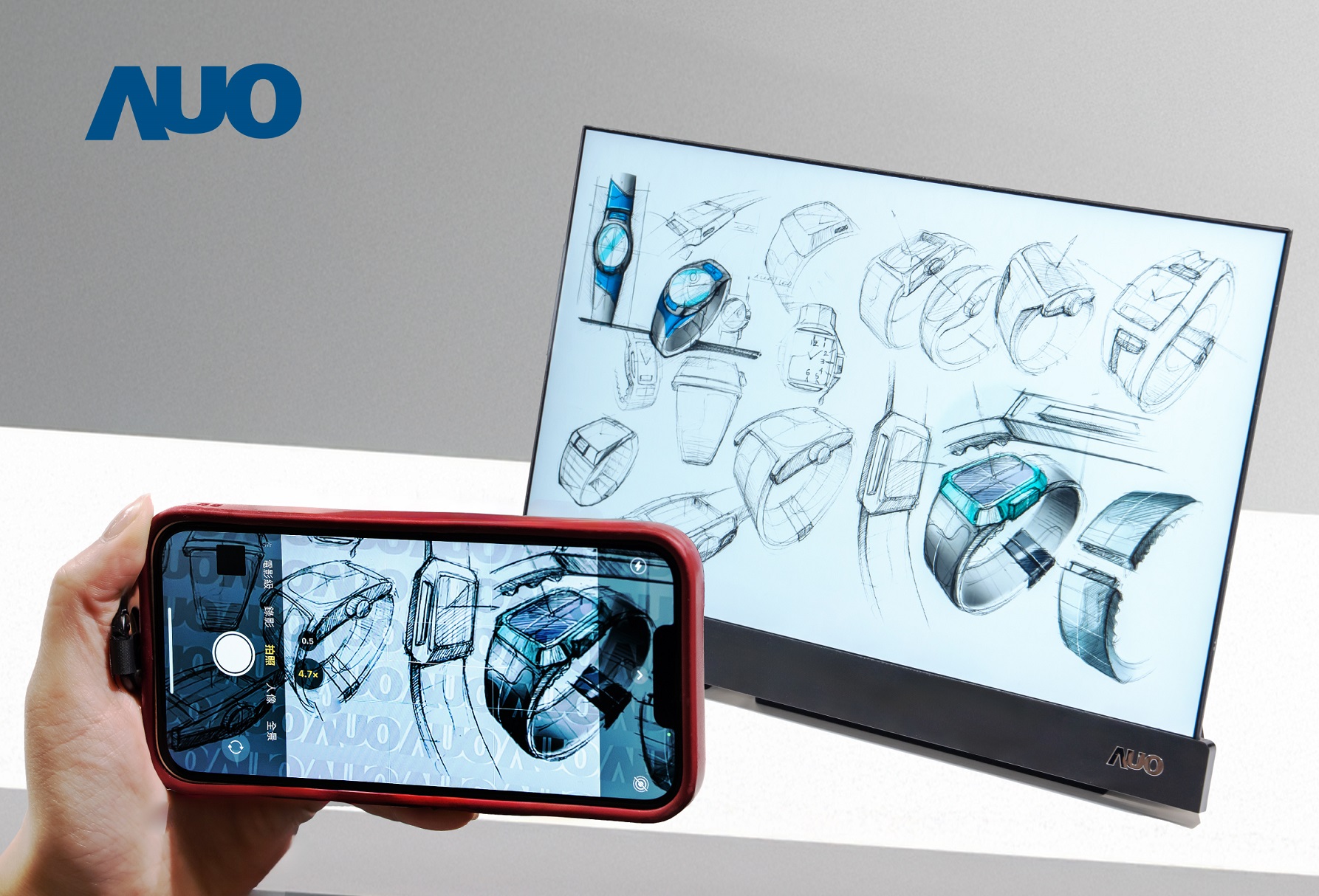 好体育全站登录平台16吋防窥显示器，采用人眼无法察觉、相机拍摄时才显现的隐藏式水印技术，未来可结合AI镜头侦测周围环境，实时开启或关闭水印，大幅提升在公共场域使用显示器的安全性